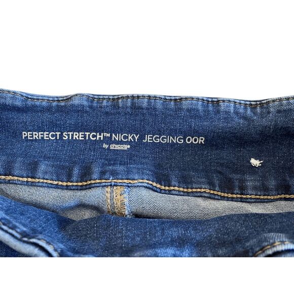 Chico’s Women’s Dark Wash Perfect Stretch Nicky Jegging Ankle Jeans 00 XS 2 - Picture 3 of 4